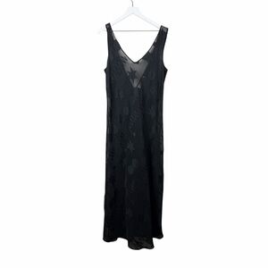 Victoria's Secret‎ Vintage 80s Gold Label Sheer Maxi Nightgown Celestial Pattern